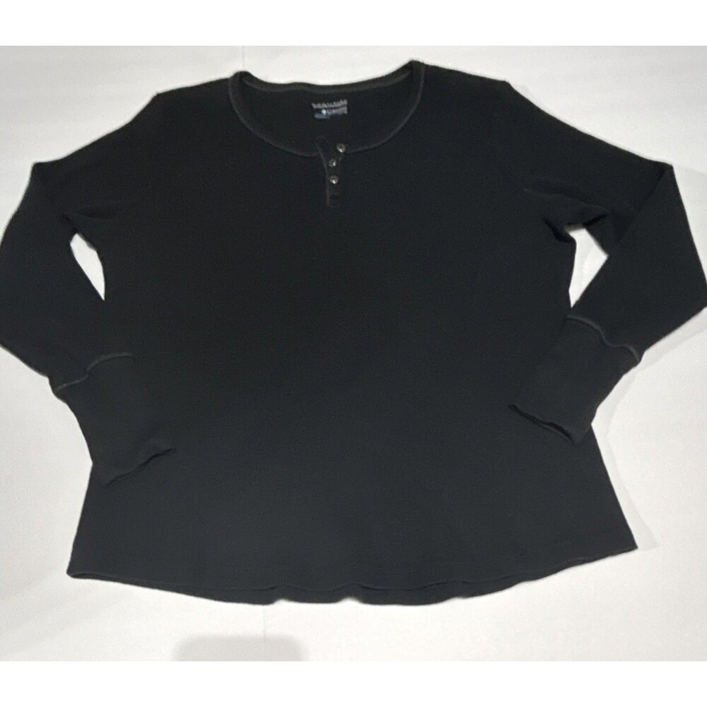 Columbia Men's 1X Omni-Wick Black Henley Long Sleeve T-Shirt Thermal Outdoor